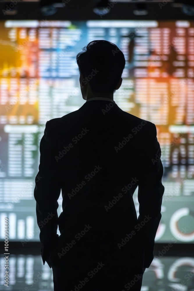 Poster silhouette of marketing data-driven insights.
