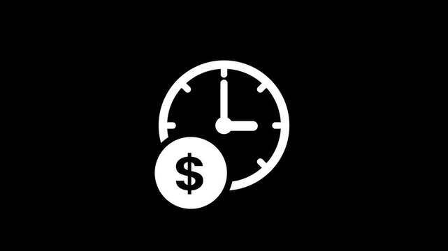 Time management icon. productive time icon. clock with dollar icon.