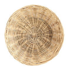 Fototapeta premium Top view circle brown wicker basket