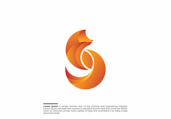 Elegant Fox Icon Logo Design Ideas with Swirling Tail, modern fox logo design, fox logo design idea