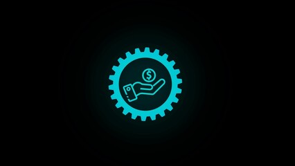 gear hand Vector icon which is suitable for commercial work and easily modify or edit it