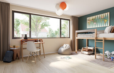 Children room interior. 3D Rendering