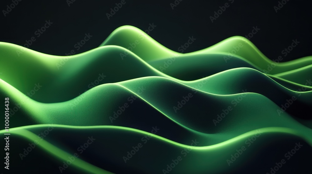 Aufkleber a smooth, undulating surface with green tones creating a serene, abstract visual effect.