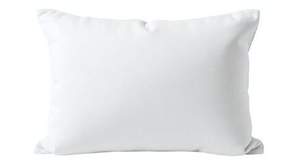 A simple white pillow displayed against a minimal background, ideal for bedding advertisements, home decor promotions, or product listings for furniture stores.