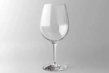 Empty Crystal Wine Glass on a White Background