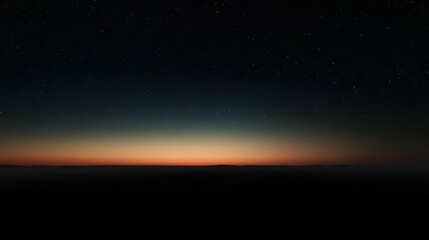 Naklejka premium Aurora Australis lighting up a dark, empty horizon with clear space above for adding copy.