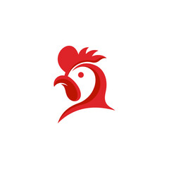 simple chicken head logo for icon or symbol