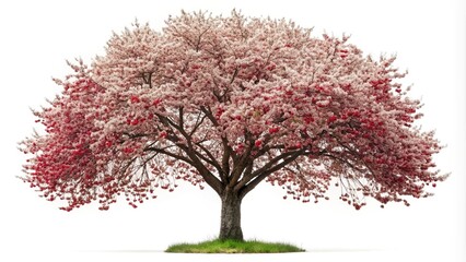 Isolated backlit cherry tree