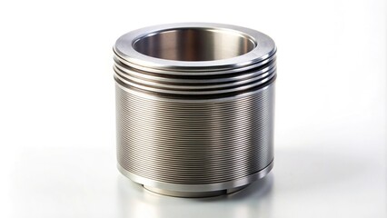Isolated engine metallic sleeve Cylinder Liner on white background