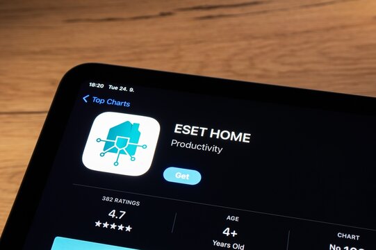 App store with Eset Home security mobile application to be installed