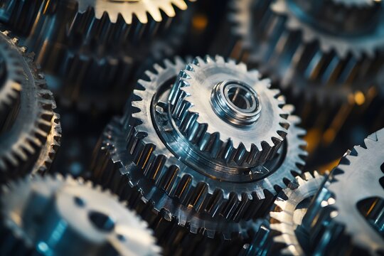 Mechanism of Gears for Industrial Backgrounds