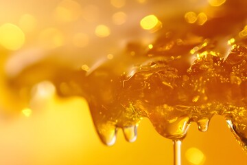Honey Close-Up Drips of Golden Elixir