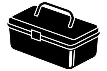 lunchbox silhouette icon on vector clip art illustration