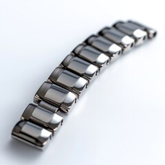 Closeup of a Silver Watch Band