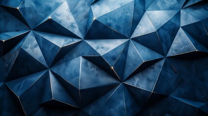 Blue geometric background with triangles, Phone wallpaper