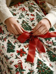 Holiday Gift Wrapping with Festive Decorations