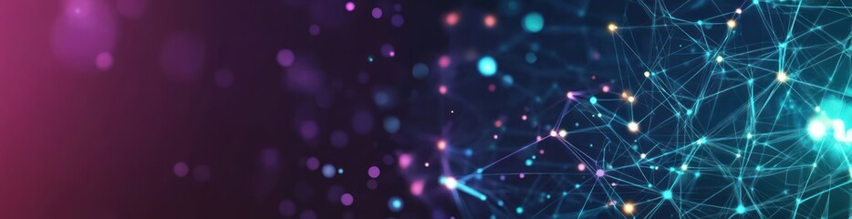 Abstract digital background with glowing lines and particles representing connectivity and data.