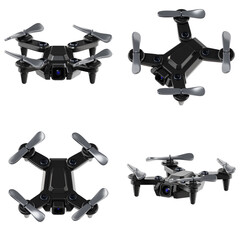 3d drone illustration isolated on transparent background. 3D Rendering. UI Elements