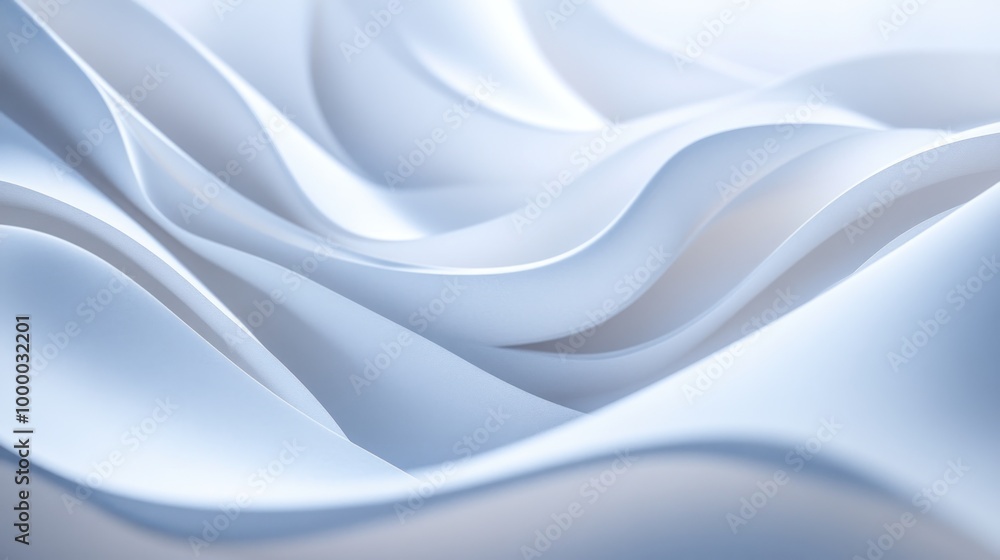 Poster soft, flowing white fabric creating a serene and calming visual effect.