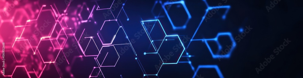 Aufkleber abstract hexagonal pattern with vibrant colors representing technology and innovation.