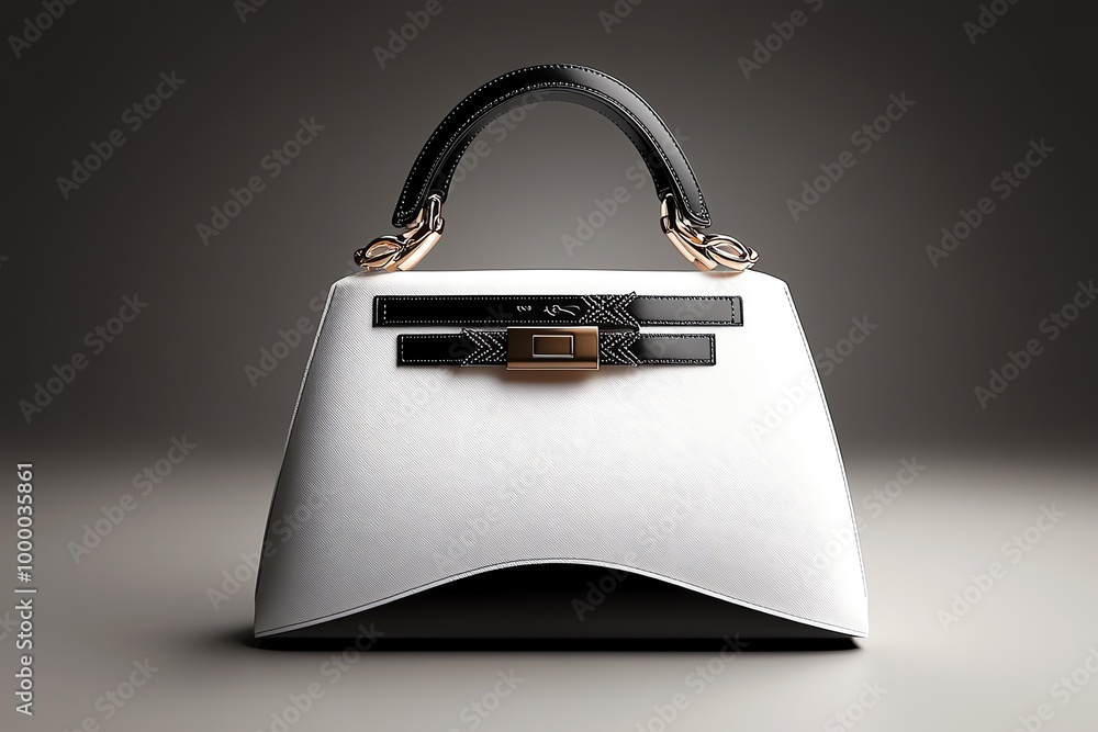Poster 3D digital rendering of a luxury handbag, allowing users to rotate and explore every angle of the bagâ€™s design, stitching, and hardware in a virtual environment