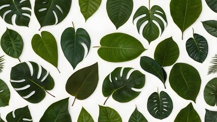 seamless pattern with green leaves