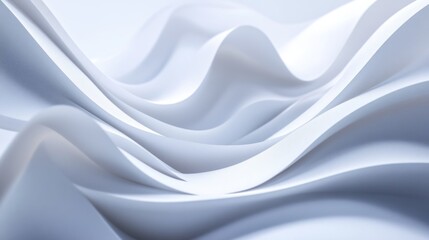 Fototapeta premium Abstract waves of smooth, flowing white fabric create a serene and minimalist aesthetic.