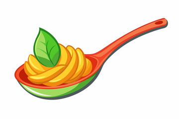 chop stick in pasta bowl vector color 