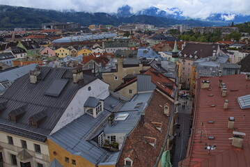 Panoramic view of Innsbruck from the City Tower, Tyrol, Austria, Europe
