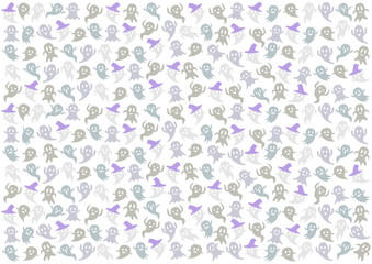 ハロウィンのお化け模様背景イラスト
