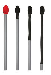 Matches sticks set. vector illustration