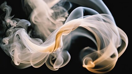 Fototapeta premium Cigarette smoke black background free form 