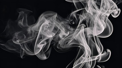 Fototapeta premium Cigarette smoke black background free form 