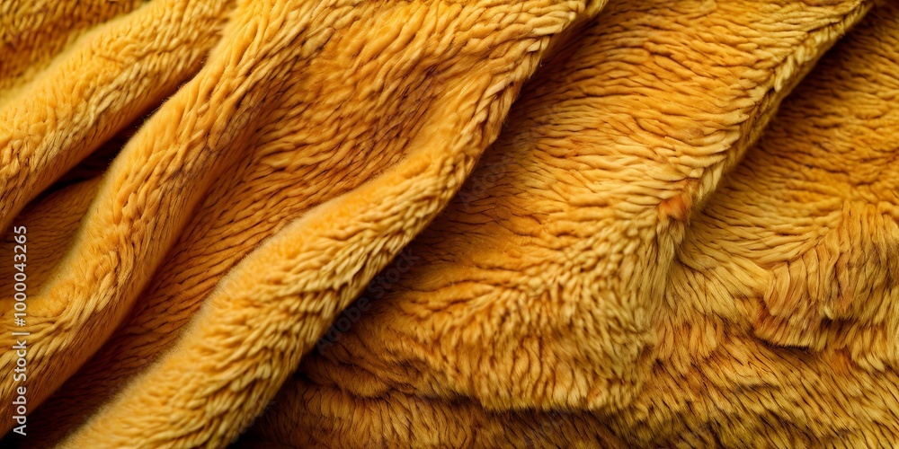 Poster a yellow fuzzy blanket with a lot of texture