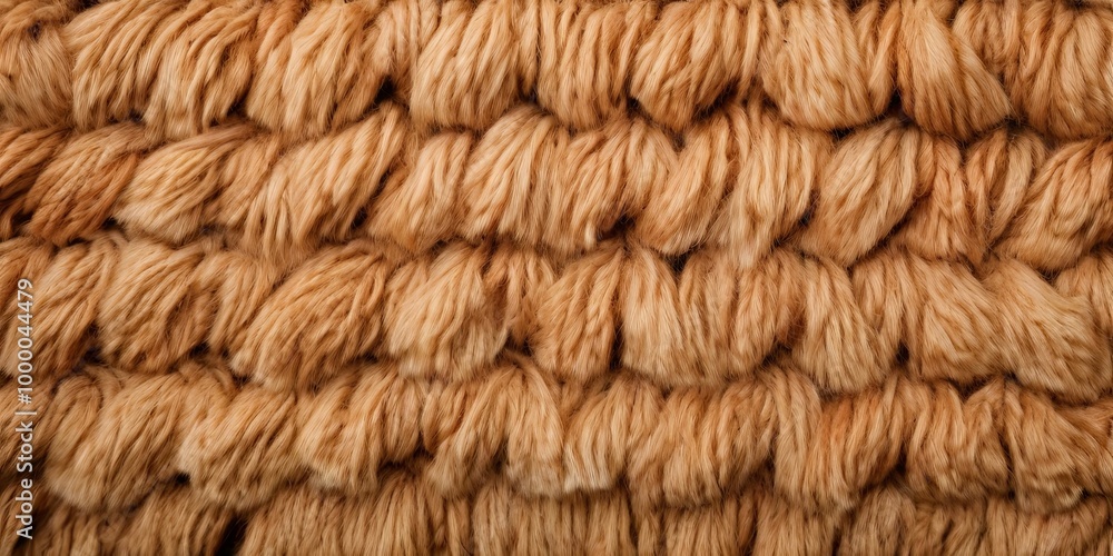 Poster a close up of a brown and tan yarn with a fuzzy texture