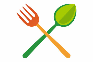 Ffork spoon vector color illustration
