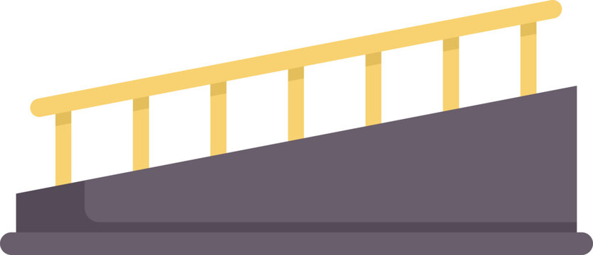 Wheelchair access ramp with yellow handrails providing disabled people access to public buildings