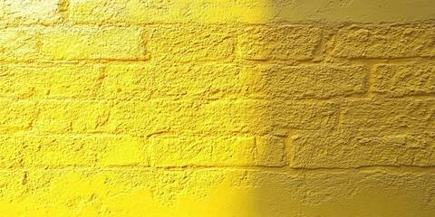 A textured yellow brick wall with a slight shadow cast across the surface