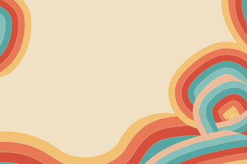 Fun background. Colorful funky waves. Vintage hippie psychedelic abstract wallpaper background vector.