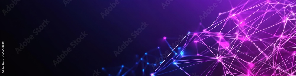 Aufkleber abstract digital design featuring interconnected nodes and lines in vibrant colors.