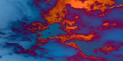 storm clouds timelapse sunny sky blue light watercolor background. Aquarelle painting brush effect card paper textured canvas cloudy smoke space for text, entertaining card, template. aquamarine color