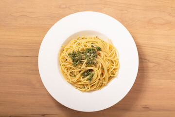 しその実と梅のパスタ（バター醤油）