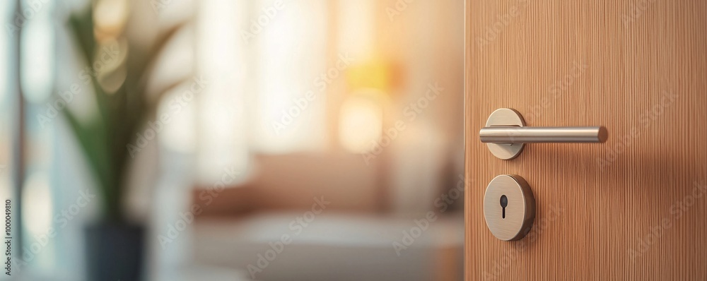 Poster advanced hotel security systems - close-up on safety protocols and energy-saving features for modern