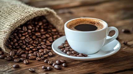 The Coffee Cup and Beans