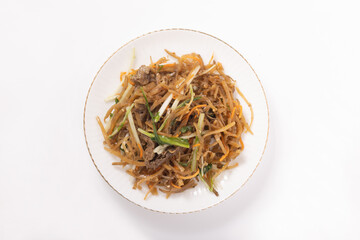 きんぴらごぼうと水菜のサラダ（牛肉入り）