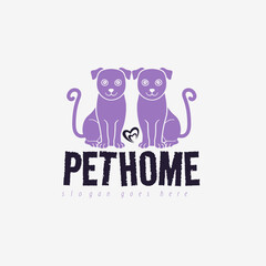 dog logo, Pet house dog vintage logo design for animal pet shop and store