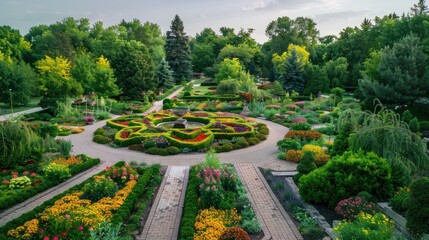 Aerial View of a Beautiful Garden