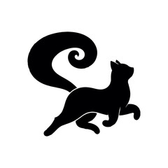 Monochrome Cat Face  Elegant Feline Silhouette Minimalist Cat Line Art, Stylized Cat Portrait design.