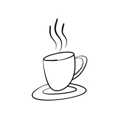 coffee mug hand drawn, vector illustration, isolated on white, icon, logo, symbol etc
