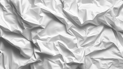 Obraz premium The crumpled surface of white paper reveals a complex texture, showcasing various folds and shadows under gentle natural light, perfect for design backgrounds or creative projects